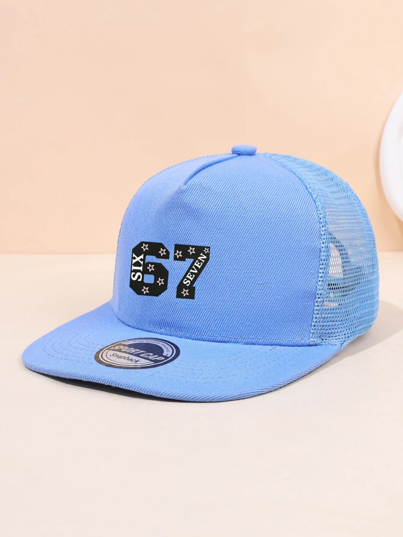 1PC Practical 67 Star Hat! Mesh breathable+flat eave decoration for face shape, essential for commuting