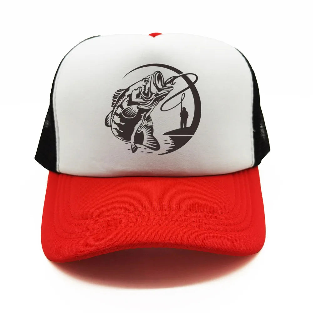 Fishing Skeleton Trucker Cap Summer Men Cool Fisherman Fishing Hat Baseball Cap Unisex Outdoor Mesh Net Caps MZ-238