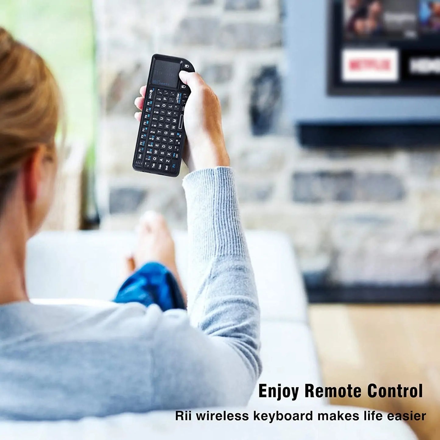 Tastiera wireless mini originale Rii X1 2.4GHz English/RU/ES/FR con TouchPad per Android TV Box/PC/Laptop