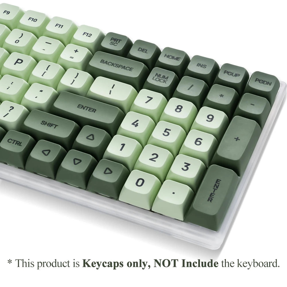 Juego de 125 teclas XDA PBT Matcha Green para teclado mecánico de 61/64/68/75/87/98/104/108 teclas compatible con Cherry/Gateron/Otemu/Kailh