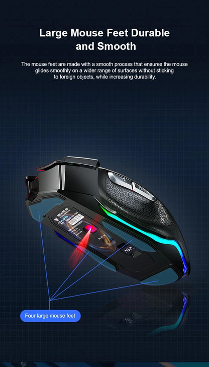 AULA SC550 bezprzewodowa mysz gamingowa dual-mode, ładowalna, podświetlana mechaniczna mysz gamingowa do komputera stacjonarnego/laptopa, mysz USB do e-sportu
