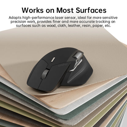 Mouse wireless ricaricabile multimodale Rapoo MT760L/MT760M, ergonomico, 4000 DPI, supporto fino a 4 dispositivi, Bluetooth