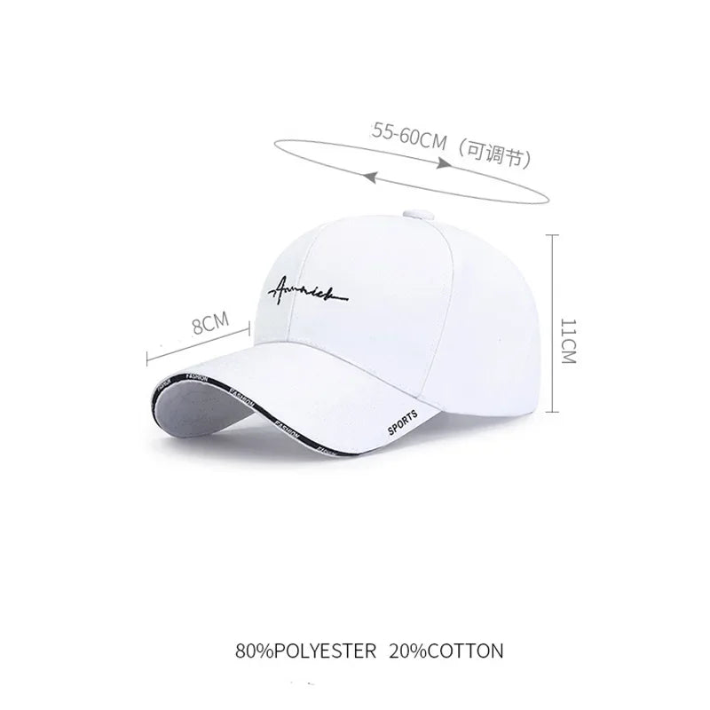 Men Women Embroidered Letter SunShade Breathable Baseball Cap Summer Outdoor Sport Sunscreen Curved Brim Adjustable Hat A31