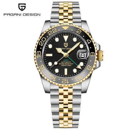 New 1662 PAGANI DESIGN GMT Automatic Watch 40mm Men's Wristwatch Top Brand 100M Waterproof Mechanical Wristwatches for Men Cloc
