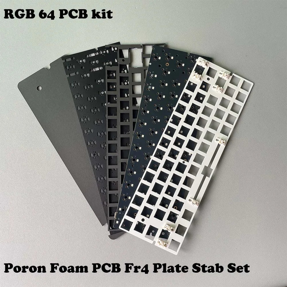 Hot-Swap 64RGB Mechainical Keyboard Custom PCB Compatibal With GH60 Wooting 60he RAKK PCB Kit optional