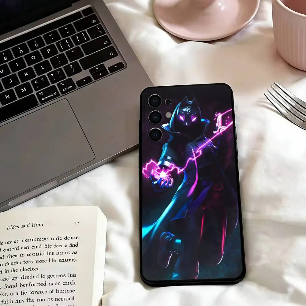 Custodia per telefono Game F-F-Fortnites per Samsung S25,S24,S21,S22,S23,S30,Ultra,S20,Plus,Fe,Lite,Note,10,cover nera