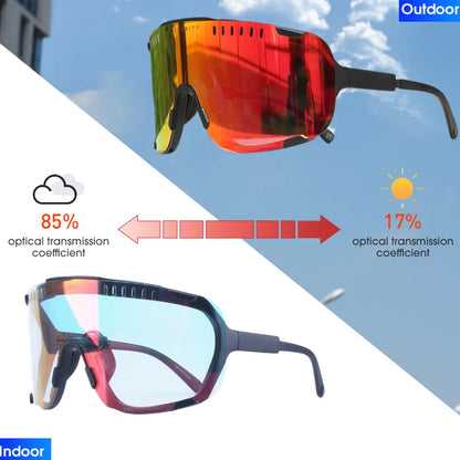Lunettes de soleil photochromiques DEVOURS pour le cyclisme, hommes et femmes, sport, VTT, vélo, lunettes MTB, changement de couleur