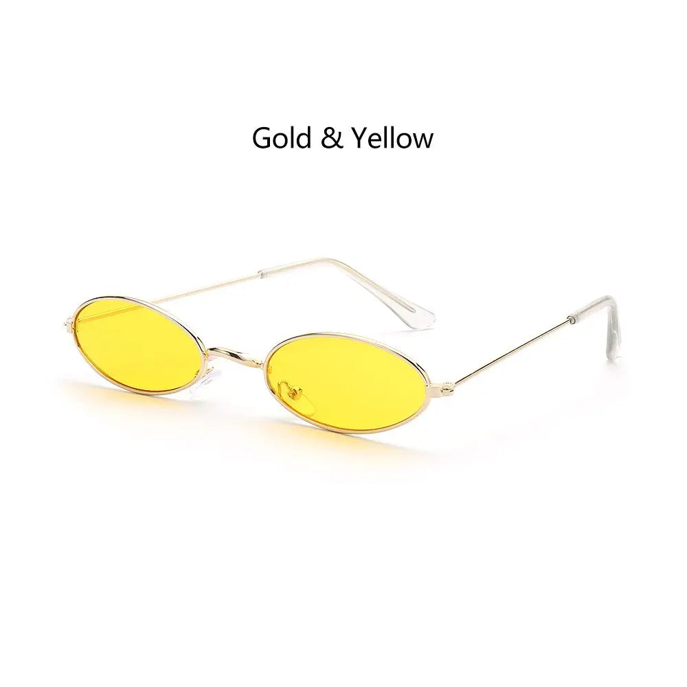Lunettes de soleil ovales pour femmes, lunettes de conduite, monture ronde sexy, style rétro vintage, couleur or, petite taille, accessoires de cyclisme