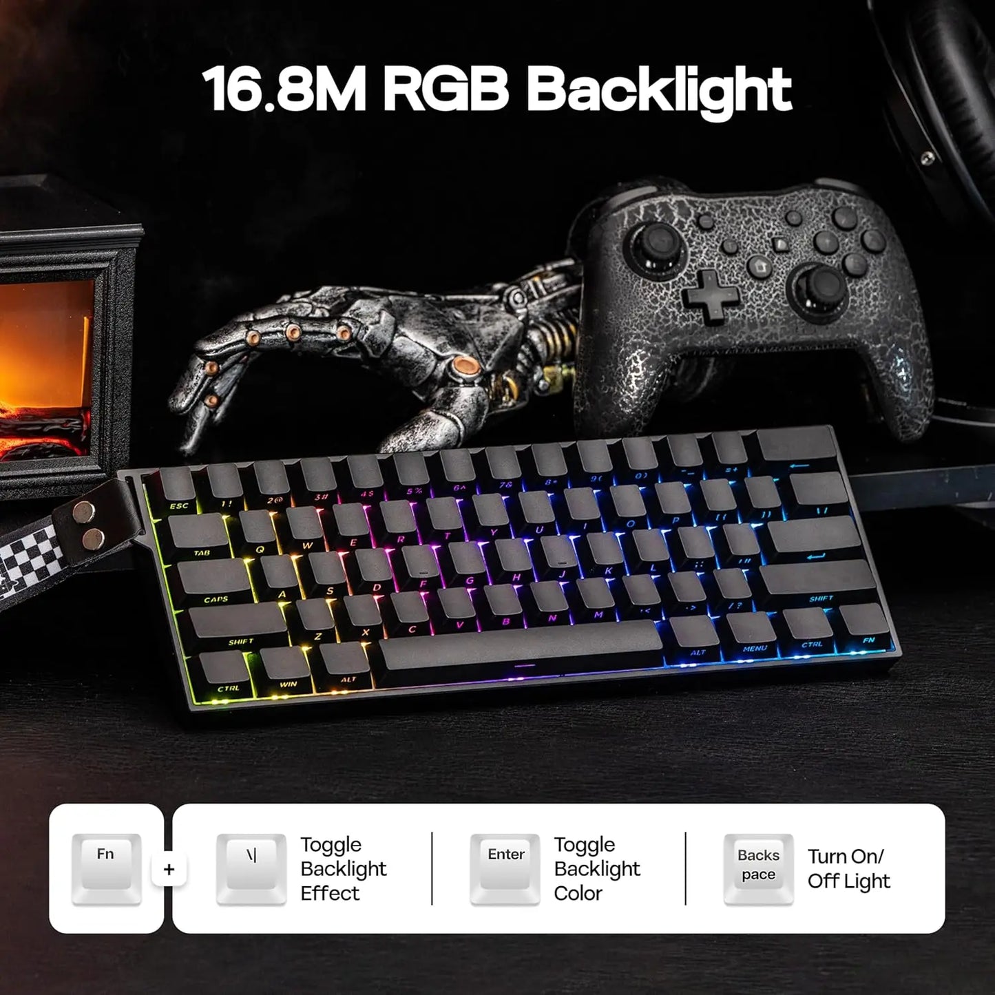 Teclado mecánico inalámbrico AULA Mini60 HE/Pro/Max 60% con interruptores magnéticos RGB, trimodo, 8000Hz, 0.01mmRT para PC, regalos para gamers