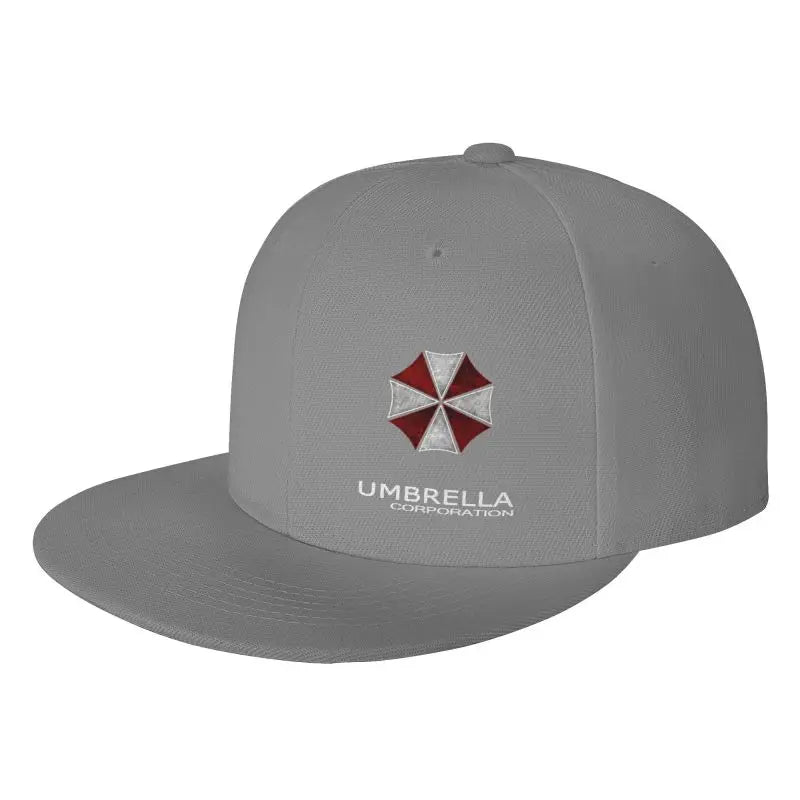 Umbrella Corporation Flat Bill Hats for Men Snapback Skull Hats Black Hat for Teens Boys Skateboard Hats Hip Hop Baseball Cap