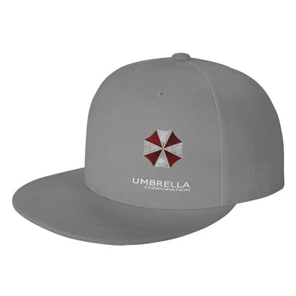 Umbrella Corporation Flat Bill Hats for Men Snapback Skull Hats Black Hat for Teens Boys Skateboard Hats Hip Hop Baseball Cap