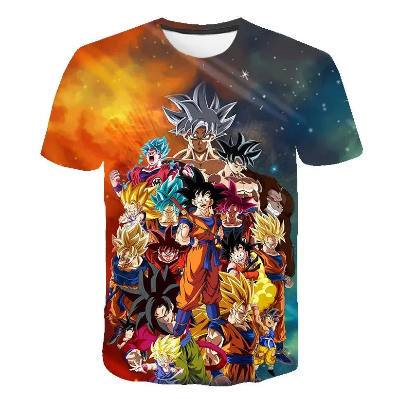 T-shirts pour hommes T-shirt Dragon Ball Z Vêtements pour garçons Vêtements pour enfants T-shirt d'été à manches courtes pour enfants T-shirt à motif de dessin animé pour bébés garçons