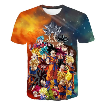 T-shirts pour hommes T-shirt Dragon Ball Z Vêtements pour garçons Vêtements pour enfants T-shirt d'été à manches courtes pour enfants T-shirt à motif de dessin animé pour bébés garçons