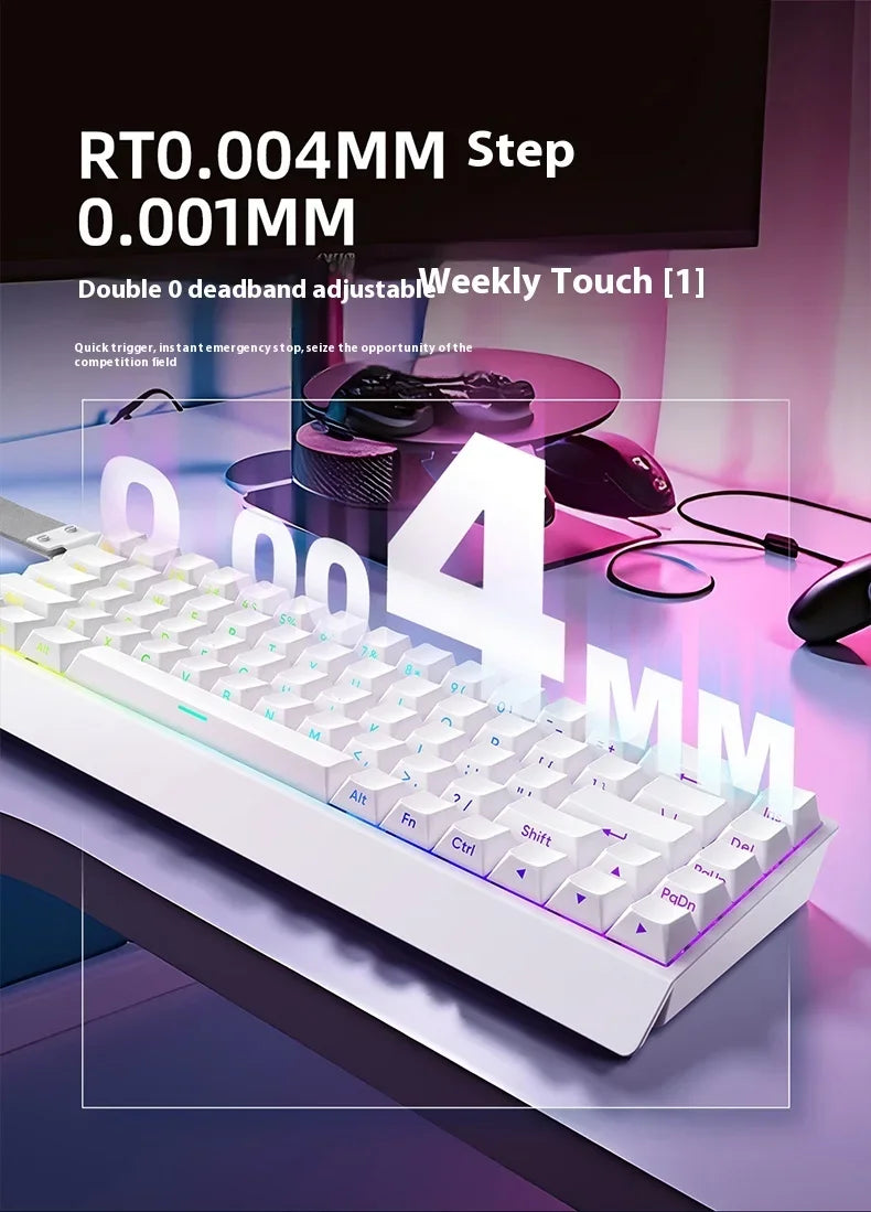 Tastiera meccanica IROK Carotmas Mercury68 con switch magnetici 8K, 68 tasti, RT 0.004mm, bassa latenza, gaming cablata personalizzata per PC, ideale come regalo