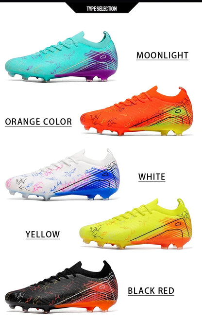 New Men's Soccer Shoes Training Wholesale Top Football Boots Sneakers FG Quality Cleats Non-Slip Drop Shipping Unisex Adult