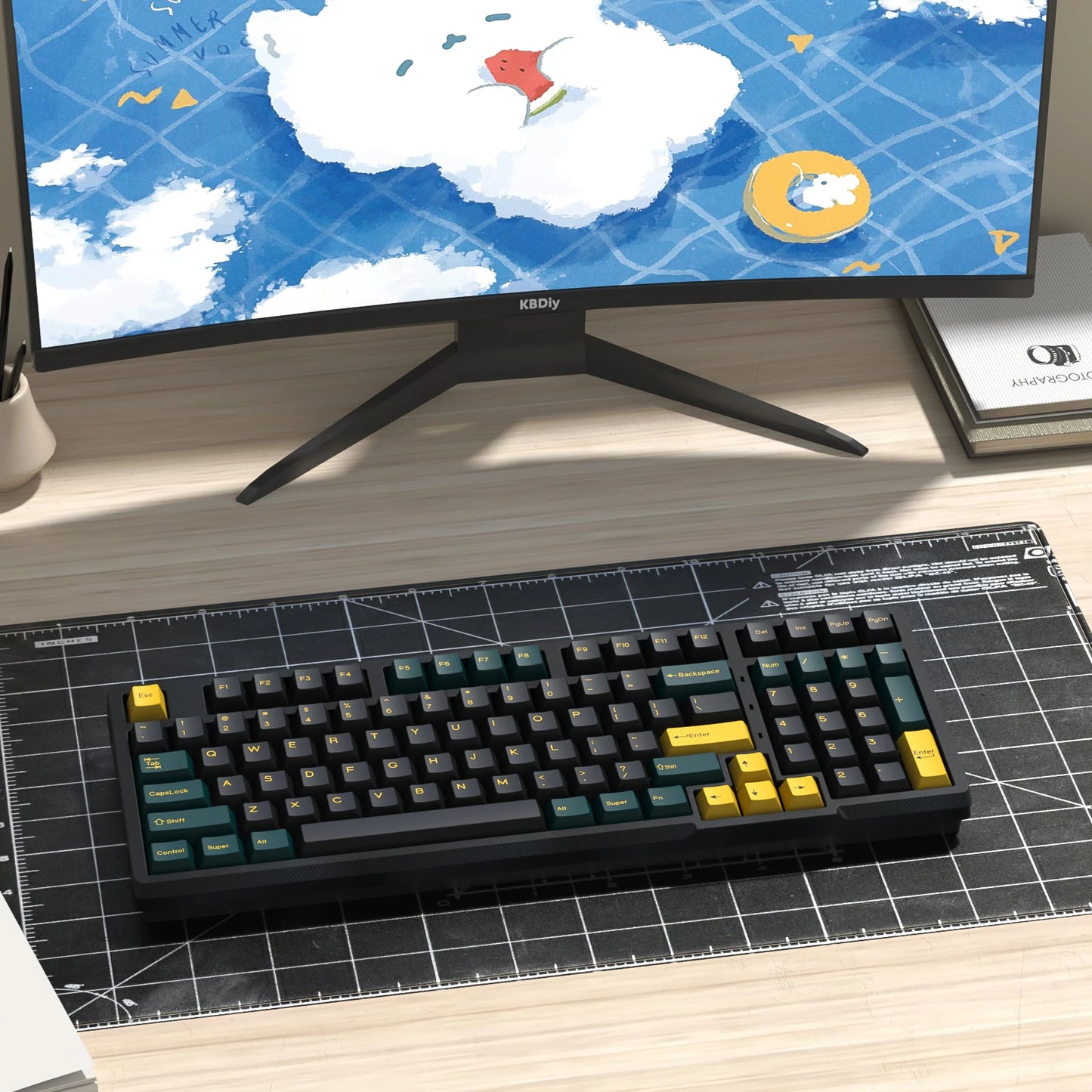 KBDiy GMK MarrsGreen Keycap tasti profilo Cherry Double Shot PBT ISO per kit tastiera meccanica gamer DIY Gaming Point KeyCap