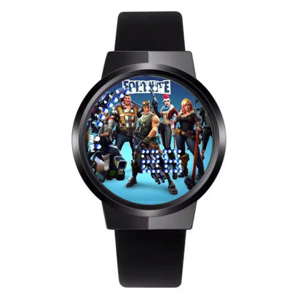 Reloj Fortnite de moda cute, cartoon y kawaii personalizado con luz nocturna LED táctil, reloj electrónico para estudiantes, regalo para amigos