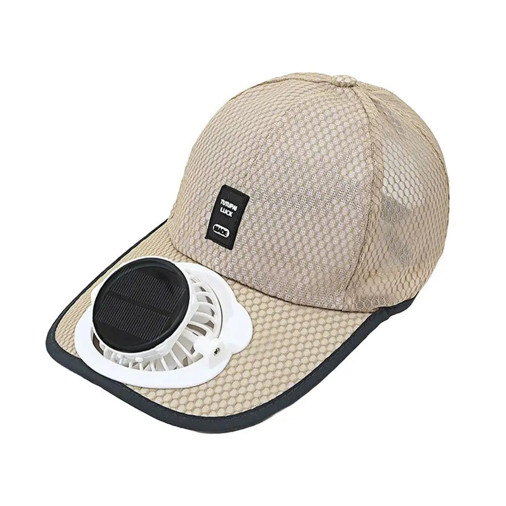 Breathable Sun Hat — Solar Fan, USB Charging