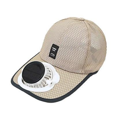 Breathable Sun Hat — Solar Fan, USB Charging