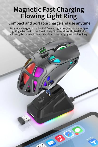 Lenovo Tri-Mode -kevyt pelihiiri RGB-lataustelakalla, 12000DPI, 2.4G/Bluetooth/langallinen ergonominen hiiri PC:lle ja kannettavalle tietokoneelle