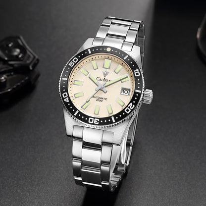 CADISEN New 38mm Diver Mens Watch Japan 8215 Automatic Mechanical Sapphire Glass Date Luminous 100M Waterproof Wrist watch Men