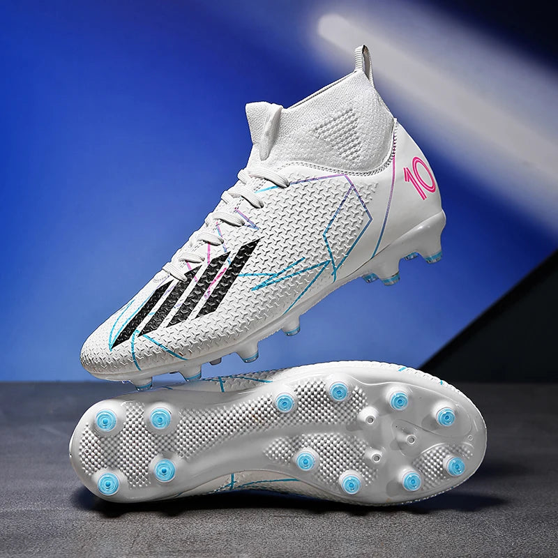 Nouvelles chaussures de football pour hommes, ultralégères, pour intérieur et extérieur, de haute qualité, à haute cheville, antidérapantes, chaussures de sport, futsal antidérapantes
