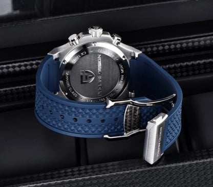 Reloj de cuarzo para hombre PAGANI DESIGN PD-YS032, 44mm, movimiento japonés VK64, caja de acero inoxidable, correa de caucho, cristal de zafiro, resistente al agua 100M