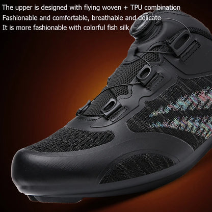 Zapatillas de ciclismo MTB para hombre y mujer T03 moradas, transpirables, de velocidad, con autocierre, para ciclismo de carretera, deporte al aire libre, competición y entrenamiento