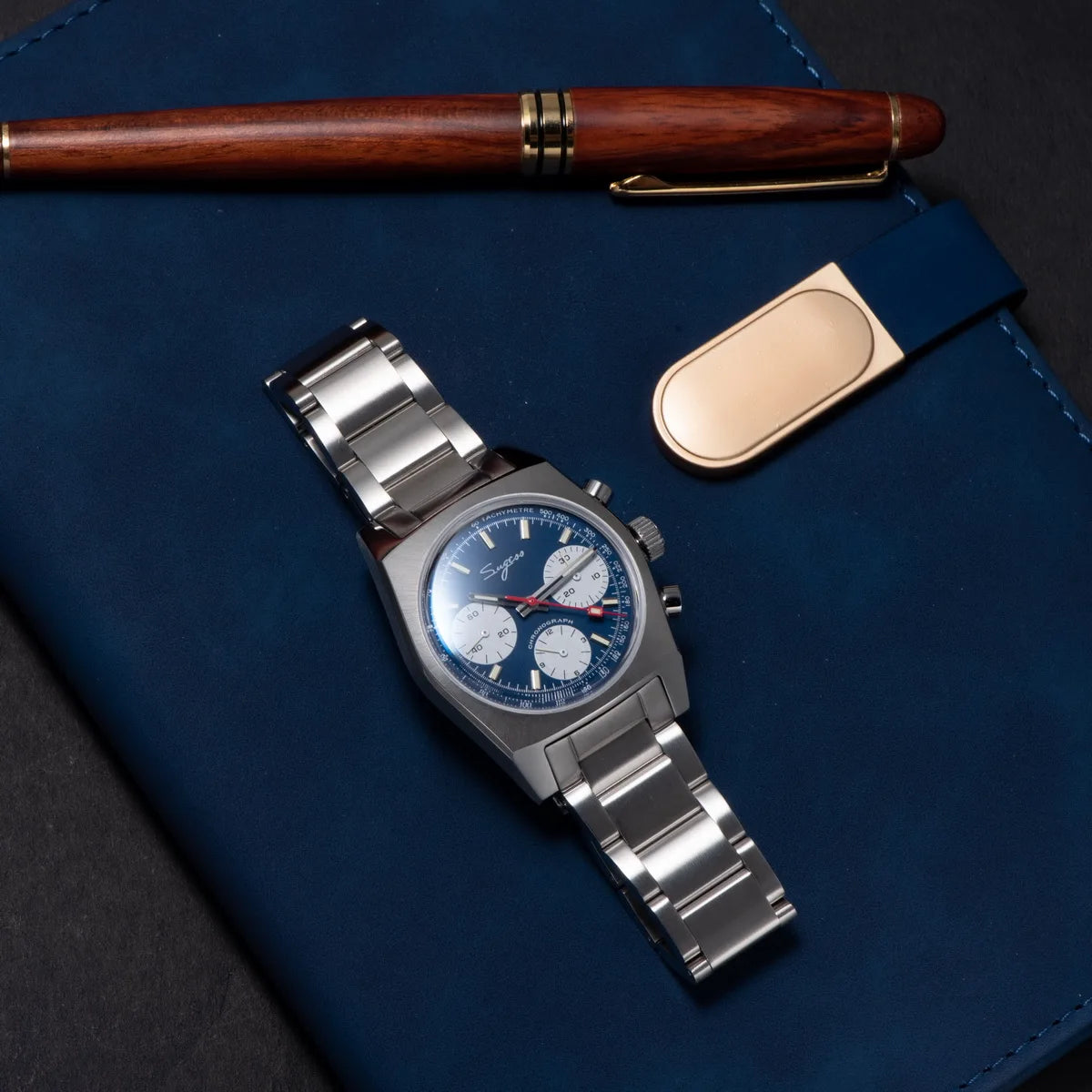 Sugess S419 Series 37mm Original Swanneck Movement Chronograph Master Mens Watch Mechanical Wristwatch Dome Sapphire Crystal New