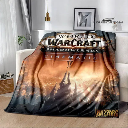 Печатно одеяло Game World of Warcraft, пикник одеяло, топло фланелено одеяло, домашно спално бельо, одеяла за легла, подарък за рожден ден