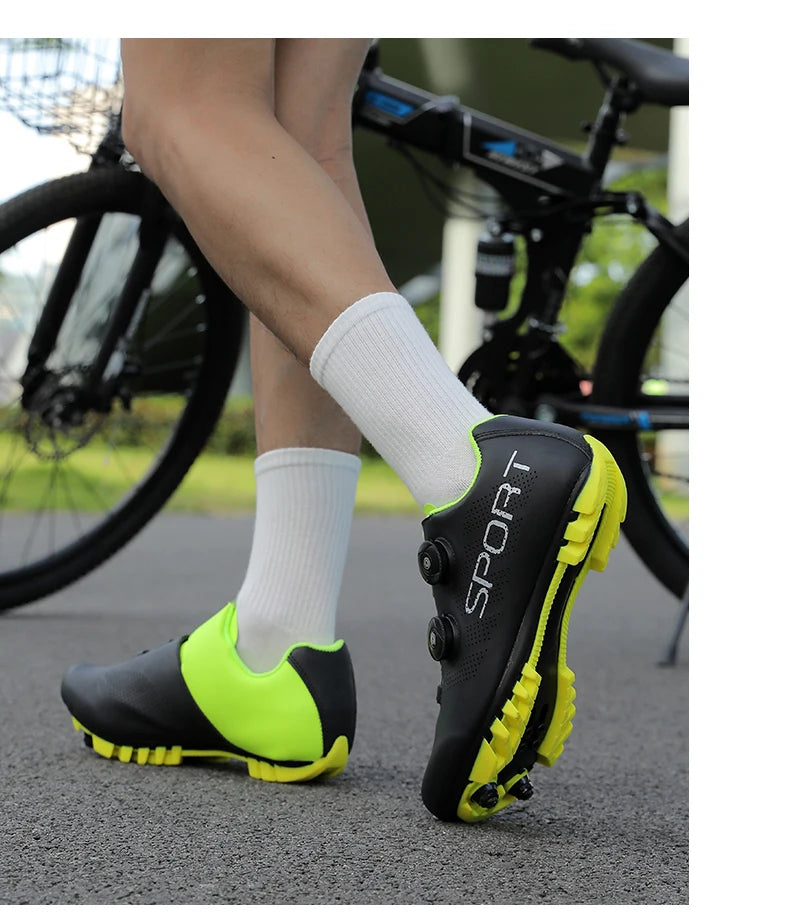 Zapatillas de ciclismo ultraligeras, transpirables y ligeras, con suelas rígidas compatibles con SPD para entrenamiento y competición en bicicleta de carretera y montaña
