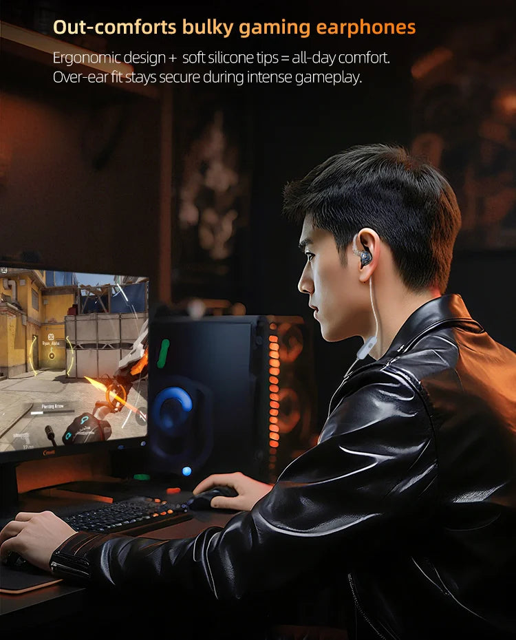 Auricolari IEM da gaming KZ Gale – In-ear monitor HiFi con driver super-lineare e cavo 2 pin rimovibile placcato argento