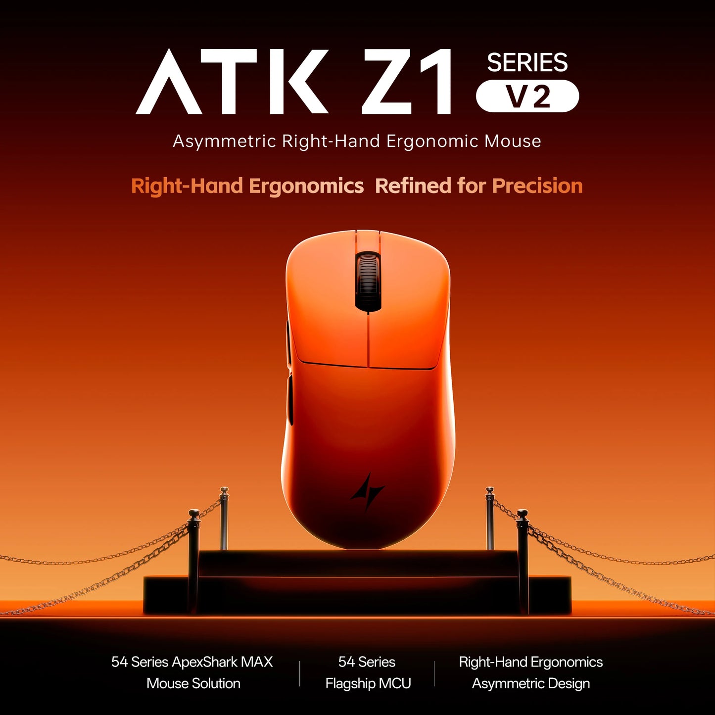 Ratón inalámbrico ATK Blazing Sky Z1 V2 Ultimate PAW3950 Ultra Dual 8K Gaming, ergonómico, desarrollo propio, para manos medianas y grandes