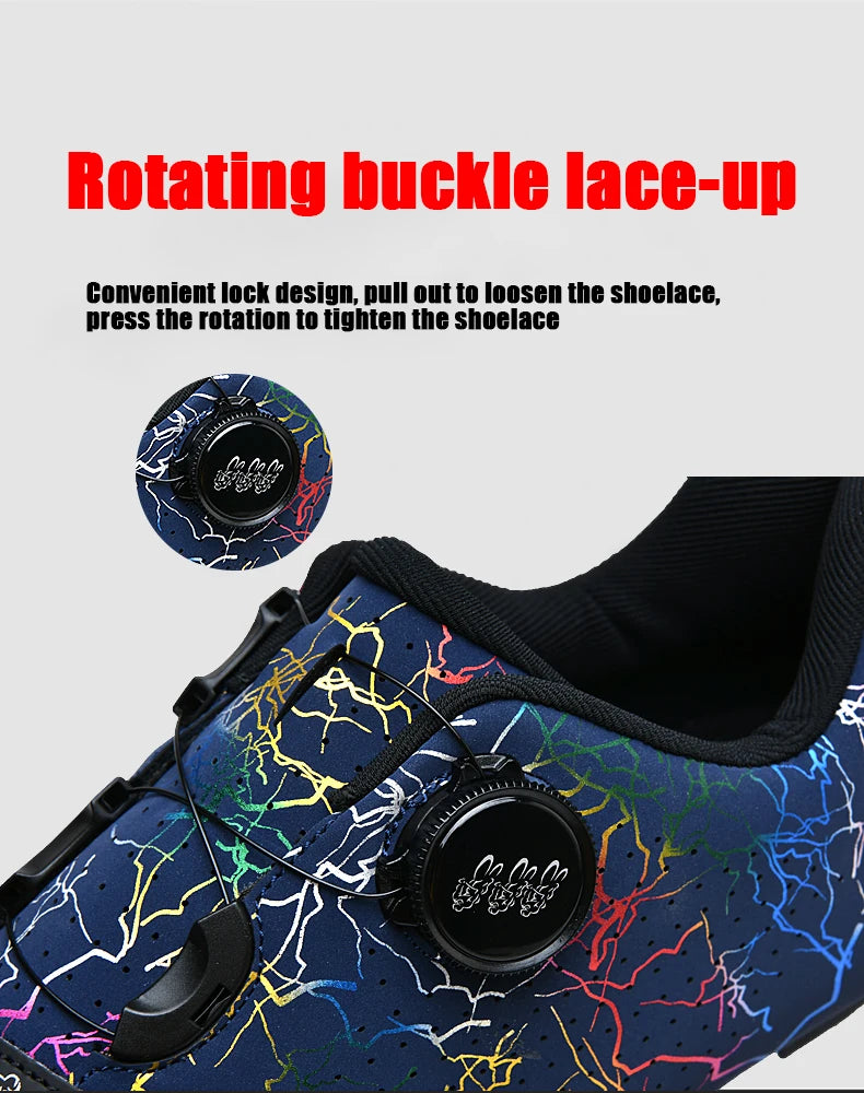 Zapatillas de ciclismo nuevas para hombre con cierre automático para carretera, montaña y exterior; zapatillas deportivas de ciclismo para mujer para spinning indoor