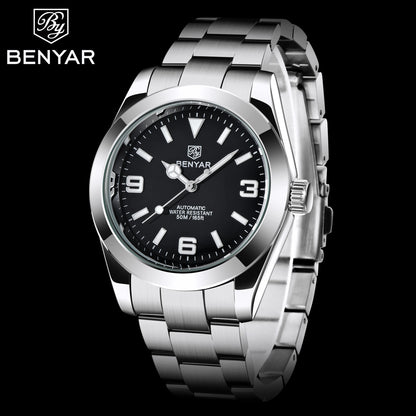 BENYAR 2025 Nuovo orologio meccanico automatico da uomo, stile business e sportivo di lusso, impermeabile 50M, orologio da uomo