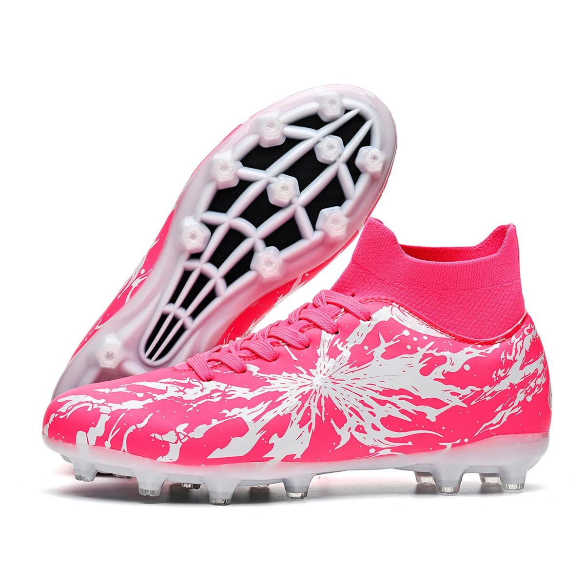 Chaussures de football pour hommes, crampons AG FG, semelles en PU absorbant les chocs et antidérapantes, pour adultes, idéales pour les entraînements de football en extérieur et les séances d’entraînement à haute in