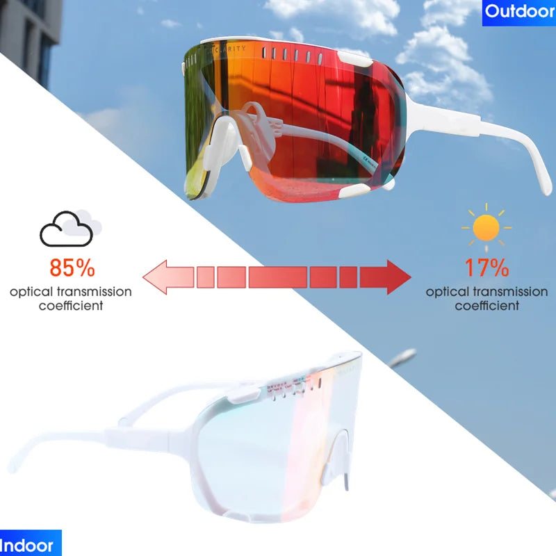 Lunettes de soleil photochromiques DEVOURS pour le cyclisme, hommes et femmes, sport, VTT, vélo, lunettes MTB, changement de couleur