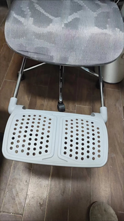 Sedia da ufficio ergonomica regolabile in mesh, sedia da scrivania per computer con schienale alto traspirante, supporto lombare 6D e poggiapiedi retrattile