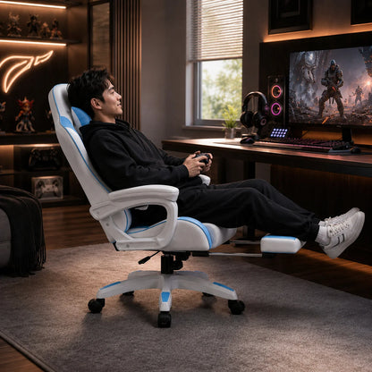 Cadeira de Escritório Gaming Reclinável AOLIVIYA para Computador em Casa, Rotativa, com Elevação, Encosto e Apoio para Pés, para Cybercafé e E-Sports