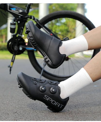 Zapatillas de ciclismo ultraligeras, transpirables y ligeras, con suelas rígidas compatibles con SPD para entrenamiento y competición en bicicleta de carretera y montaña