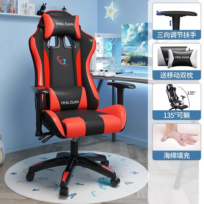 Silla gaming Silla de ordenador Asiento reclinable cómodo Juego LIVE Residencia estudiantil hogar Ergonomía para sedentarismo