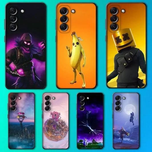 M-Midas F-Fortnite Etui na telefon Samsung Galaxy A13,A21s,A22,A31,A32,A52,A53,A71,A80, miękka czarna obudowa