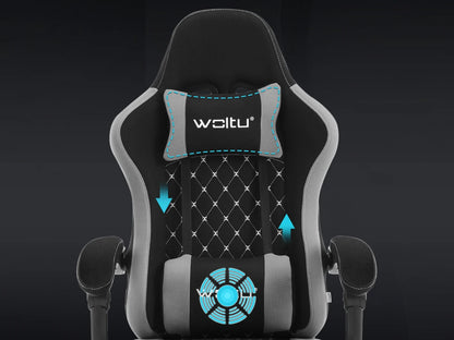 Silla de ordenador giratoria WOLTU con función de masaje, silla de oficina ergonómica con almohada y reposapiés, silla gaming ajustable en altura