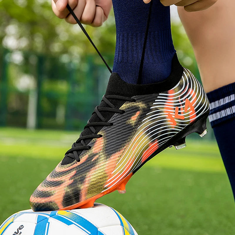 New Men Soccer Shoes Match Outdoor Sneakers Grass Cleats Hot-selling Football Boots Non-Slip Boys High-quality High-top Light