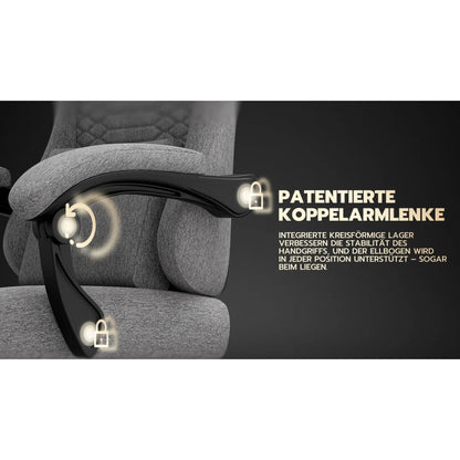Gaming Chair Fabric Office Chair, Massage Gaming Chair with Headrest, Ergonomic Racing Gaming Seat with Footrest, for Relaxing