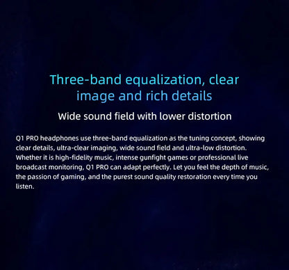 EPZ Q1 Pro Yunshuilan Wired HiFi Bass Earbuds IEM Gaming Earphones with Mic, 10mm Dual Magnetic Driver, Detachable 0.78mm 2-Pin Cable