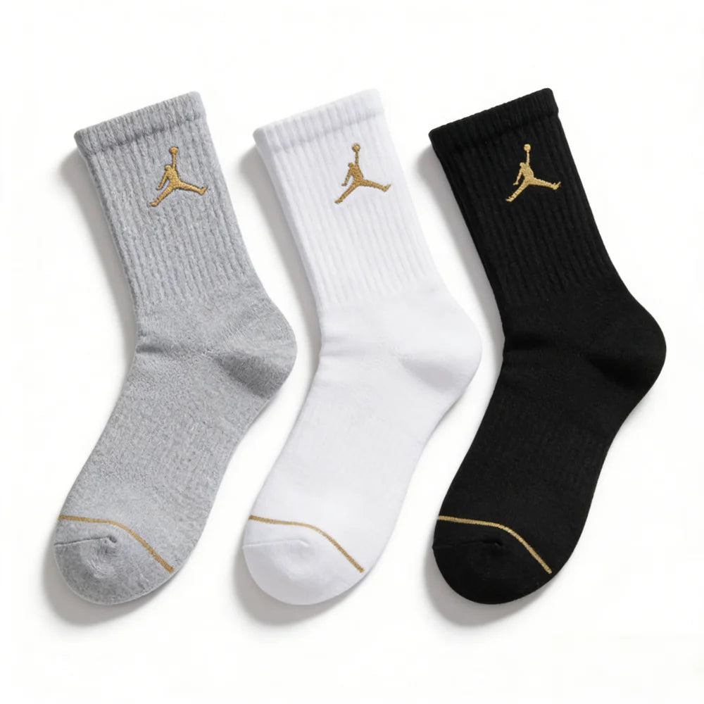 Nike Basketball Socks: AJ Jordan Triple Pack Mid-Calf Socks for Men and Women—Breathable and Moisture-Wicking SX5545-915