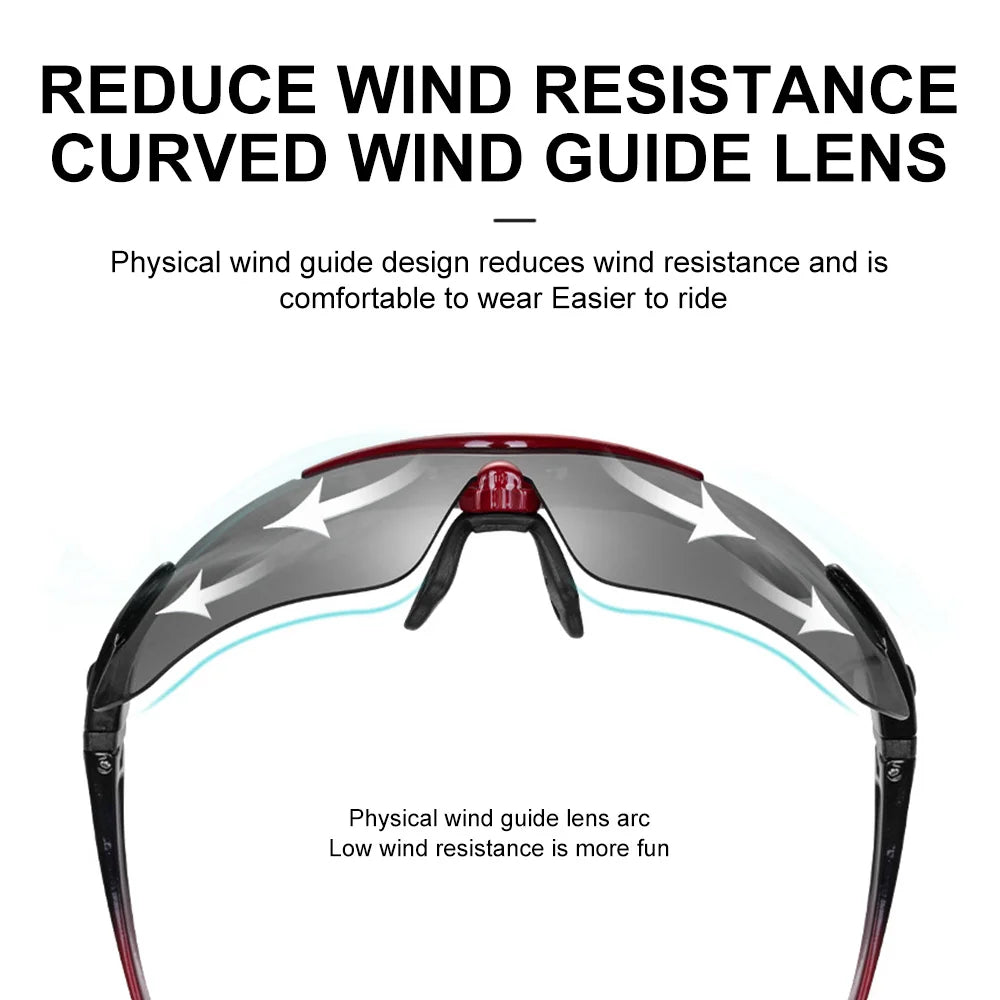 ROCKBROS Polarisierte Fahrradbrille Sonnenbrille Herren Damen MTB-Rad Rennrad-Brille Fahrradfahren Outdoor-Sport Wandern Schutzbrille 5 Gläser