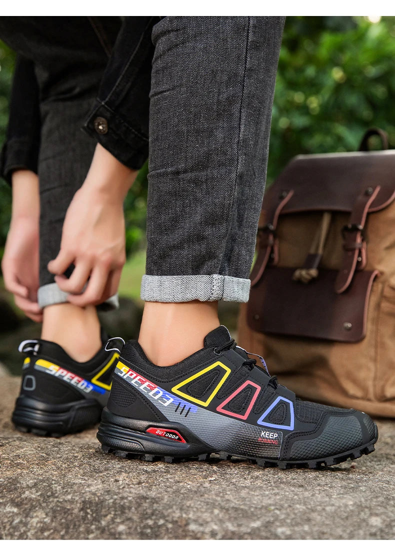 Zapatillas de ciclismo para hombre, calzado outdoor de montaña y cross-country, antideslizante y resistente al desgaste, para entrenamiento de ciclismo y senderismo