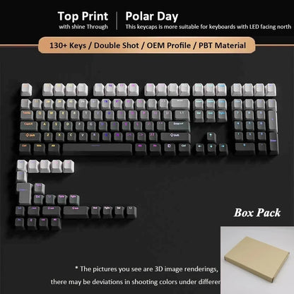133+ tasti OEM Profile Gradient Keycaps per tastiera meccanica da gaming con switch Cherry MX, PBT retroilluminati RGB, layout ISO, keycap